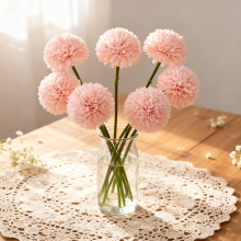 Wei's moment 6 stuks kunstbloemen kunstmatige hortensia decoratie voor bruiloft vaas vleesroze