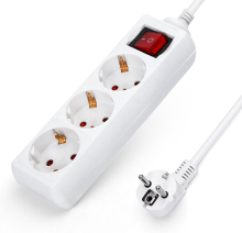 Aigostar 20FGM stekkerdoos 3 voudig 1,5 m max. 3680 W 3 voudig 1,5 m kabel van 1,5 mm²