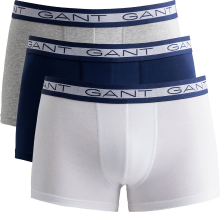 GANT herenondergoed trunks 3 stuks Gant grijs marineblauw wit S