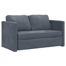 VidaXL 2 in 1 vloerbankbed   Fluweel donkergrijs, 122 x 204 x 55 cm