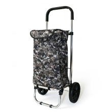 Tahang Opvouwbare boodschappentrolley met robuust roestvrijstalen frame, 600D waterdichte Oxford tas, 2 EVA stille wielen & ergonomische schuimrubberen handgreep, lichtgewicht boodschappenkar voor markt, wasgoed & reizen