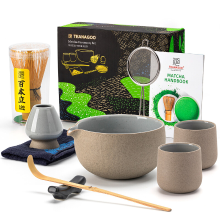 TEANAGOO Matcha Klopper, 9 delige Keramische Matcha Set, Matcha Kit voor Ceremonie, Matcha Theeset voor het maken van Ontbijt/Matcha Latte, Matcha Klopper en Kom Set met 2 Matcha Kopjes (7.2Oz), Cadeau voor Matcha Liefhebber, Nieuwjaarsuitverkoop, Top cad