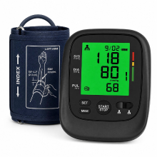 Treesmile FC BP102 bovenarmbloeddrukmeter, automatische digitale bloeddrukmachine, groot LCD display, 22 42 cm brede manchet, WHO kleurgecodeerde balk, 2 x 120 geheugenreeksen, voor thuisgebruik & senioren