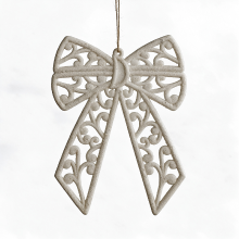 2 Stuks witte gecarveerde hangende kerstballen, decoratie voor huis en tuin, decoratie voor kerstboom