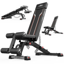 YOSHINO FLYBIRD Multifunctionele houtbank, verstelbare professionele trainingsbank met 544 kg draagvermogen voor thuisfitness, snelle aanpassing, ruimtebesparend opvouwbaar, 80% voorgemonteerd