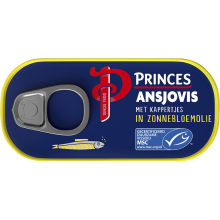 Princess Princes Ansjovisfilets met Kappertjes in Zonnebloemolie   50 g