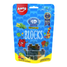 Amos 4D gummieblokjes   gemengde vruchtensmaak 72 g
