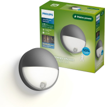 Philips Capricorn Wandlamp   Buitenverlichting met Bewegingssensor   Weerbestendig: IP44   Warmwit licht: 2700K   Antraciet