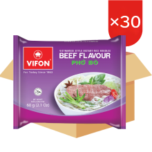 VIFON Instant rijstnoedels met rundvleessmaak Pho Bo 30 x 60 g