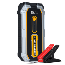 Porbi S306 Auto Jumpstarter 1200 A Piek Draagbare Jumpstarter Power Pack, 12800 mAh Accu Booster voor 12 V Benzine & Diesel Voertuigen, SUV, Motorfiets & Boot, USB Noodstroombank met LCD Display & LED Licht