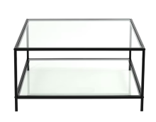 URBAN MEUBLE salontafel, tafelblad van gehard glas, krasbestendig en slijtvast, stevig metalen frame, 80 x 80 cm