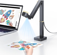 CZUR Fancy S Pro zwart 12 MP USB documentcamera voor leraren, met microfoon en ledlamp, U1080p bij 60 fps, 4K bij 15 fps, autofocus, voor lesgeven op afstand, livestreaming, webconferenties, voor Mac en Windows, nieuwjaarsaanbieding, beste cadeautips