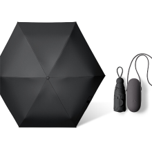 Beneunder BM525, 5 voudige paraplu met zwarte gelcoating voor buiten, winddicht en waterdicht, met capsuleontwerp, lichtgewicht voor woon werkverkeer/reizen, zwart, F, cadeau voor koppels, perfect cadeau