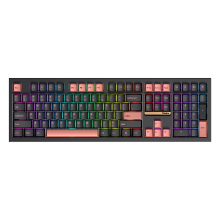 Siukie PL108W mechanisch toetsenbord met 108 toetsen, verwijderbare schakelaars, 3 modi, RGB, zwart