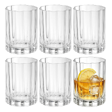 Petal rechte korte beker, kristalhelder glas, ideaal voor whiskey, thee, matcha en frisdrank