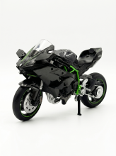 CCA 1:12 schaal zwarte Kawasaki Ninja H2R motorfietsmodel   gedetailleerde die cast replica met werkende stuur, achtervering en rollende wielen