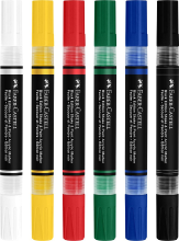 Faber Castell Faber Castell acryl marker set   zwarte editie, 6 standaard kleuren