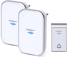 Aigostar AC draadloze digitale deurbel IP44 wit en zilverkleurig