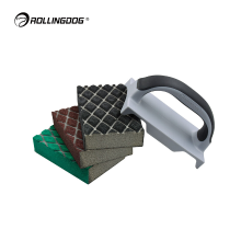 ROLLINGDOG Schuursponsenset, 4 delig met ergonomische houder, 60/120/180 korrel afwasbare blokken, grove/middel/fijne oppervlaktevoorbereiding.