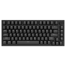 AJAZZ AK820 75% bedraad mechanisch toetsenbord, US QWERTY indeling, hot swappable lineaire switches, gasket mount, witte achtergrondverlichting, 83 toetsen met CNC volumeknop, Poron schuim, OEM profiel PBT toetsdoppen, compatibel met PC/Windows/Mac, rode 