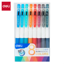Deli gelstiften 0,5 mm, schrijfwaren voor kantoor en school, 8 kleuren, set van 8