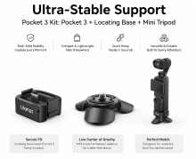 【Terug naar school】DJI Pocket 3 ultrastabiele ondersteuningsset, bundel met handheld gimbalcamera, positioneringsbasis en ministatief