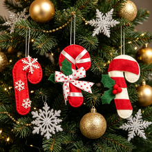 Yuejia 3 stuks 15 cm kerstpeperkoekjes hangende decoratie van stof voor thuis en bar