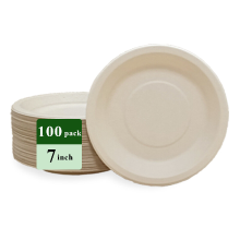 Rui bamboo wegwerpborden van bamboevezel, 7 inch, 100 stuks