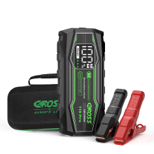 CAROSS 1500 A 12 V Draagbare Jumpstarter, Zwart, 16000 mAh Lithium ionbatterij, Vonkvrije technologie en bescherming tegen omgekeerde polariteit, Boost functie, 2,3 inch LED scherm, QC 18 W snelladen, Beschermhoes inbegrepen