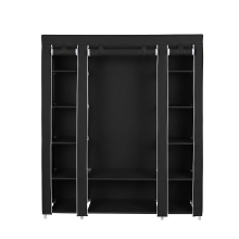 JOYFURNOS Kledingopberger, Draagbare kledingkast, Kledingrek met stoffen hoes, 150 x 45 x 175 cm, Zwart