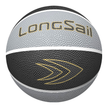 LONGSAIL professionele wedstrijdbasketbal maat 3 22 in zwart grijs tweekleurig antislip slijtvast rubbermateriaal