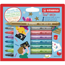 STABILO Trio Deco   Metallic viltstiften   Set van 8   Assorti kleuren