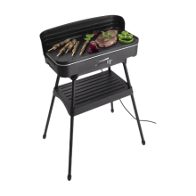 Fritel Barbecue BBQ 2246   Elektrische BBQ/Tafelgrill   Groot Grilloppervlak 50 x 25 cm   2200 W   Afneembare Plaat + Windscherm
