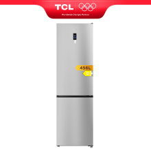 TCL MEGA SPACE Serie Koel vriescombinatie 456 L, Koelcapaciteit 314 liter, Vriescapaciteit 142 liter, Ultra Ruimte, Total No Frost, Variabele Zone, Omkeurbare Deur, Multi Air Flow, Power Koel  & Vriesfunctie [Energieklasse D] RP593BLD0