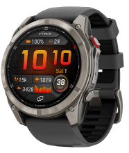 GARMIN Fenix 8 PRO   47 mm AMOLED saffier titanium smartwatch   grafiet siliconen bandje