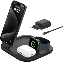 Belkin QI2 3 in 1 magnetische draadloze oplaadstandaard, zwart