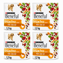 Beneful graanvrij hondenvoer rijk aan kip met groenten 1,2 kg * 4