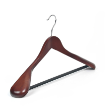 6 Pack hoge kwaliteit houten kledinghangers, bordeauxrood