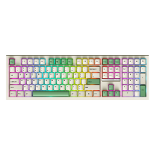 Siukie PL108W mechanisch toetsenbord met 108 toetsen, afneembare schakelaar, 3 modus RGB, beige