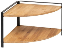 5Five Hoekplank   Staal en bamboe, 29,6 x 30 x 20 cm, zwart