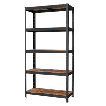 JOYFURNOS 5 laags stellingkast, stalen stellingkast voor opslag, voor garage, schuur, draagvermogen 875 kg, rustiek bruin en zwart