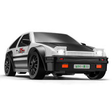 1:24 4WD RC Auto met Gyro Stabilisator, 2,4 G Besturing, LED Verlichting, Verwisselbare Drift  & Racebanden, 7,4 V Oplaadbare Li Lon Accu, Onafhankelijke Vering, Complete Accessoireset, 1 Stuk Wit