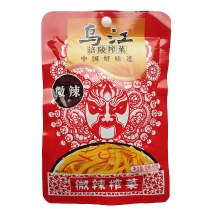 Wu Jiang Wujiang licht pittige ingelegde mosterdknol, 80 g/zak