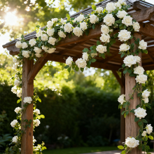 Wei's moment slinger   Kunstbloemen   Planten  en bloembladenslinger voor thuis, feesten, tuinen, kerst  en bruiloftdecoraties, 3 stuks