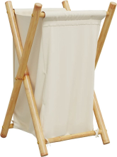 VidaXL Bamboe Wasmand   Crème Wit, 41,5 x 36 x 63,5 cm