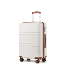 KONO 20 inch ABS harde schaal handbagagekoffer met TSA slot en zwenkwielen, lichtgewicht handbagage voor zaken en vakantie (crème)