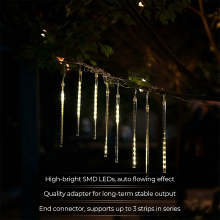 M.TK MOVETECK M.TK Vallende Regen LED lichtslinger met 15 buizen, 720 LED's, waterdicht, sneeuwval ijspegel kerstverlichting (warm wit)