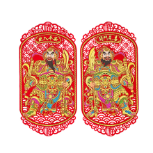 Wei's moment 2 stuks/1 set 17 inch Chinees Nieuwjaar deurgodenstickers, zelfklevende deurgodenstickerdecoraties voor maannieuwjaar en lentefeest, open de deur en zie geluk, nieuwjaarsuitverkoop, beste cadeaukeuzes