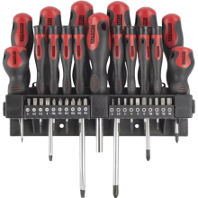 KREATOR KRT400010 Schroevendraaier Set   37 Stuks met Magnetische Tips en Wandbevestiging