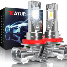 Katur H11 LED lampen, 26000LM 80 W H11 H8 H9 LED koplampen 6000K Wit, Ventilatorloos, Waterdicht, Mini Formaat, Plug and Play, Set van 2